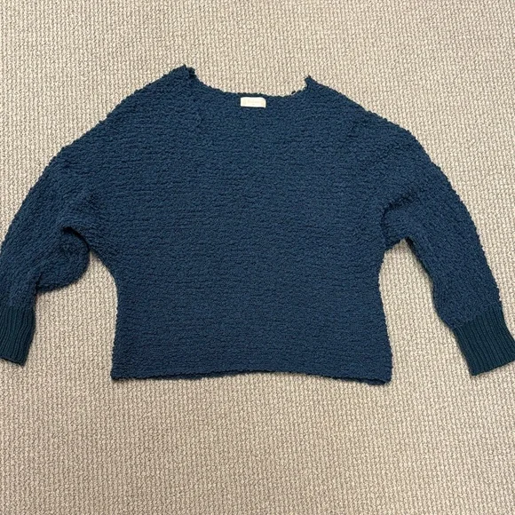 Women's Altar'd State Blue Nubby Textured Sweater, Size Medium - Picture 2 of 10